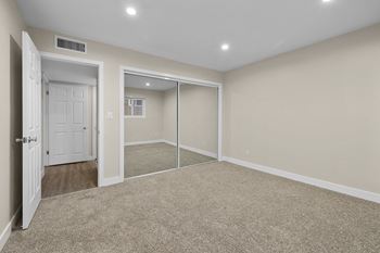 Lombardi Apartments Woodland Hills Bedroom with Berber Carpet